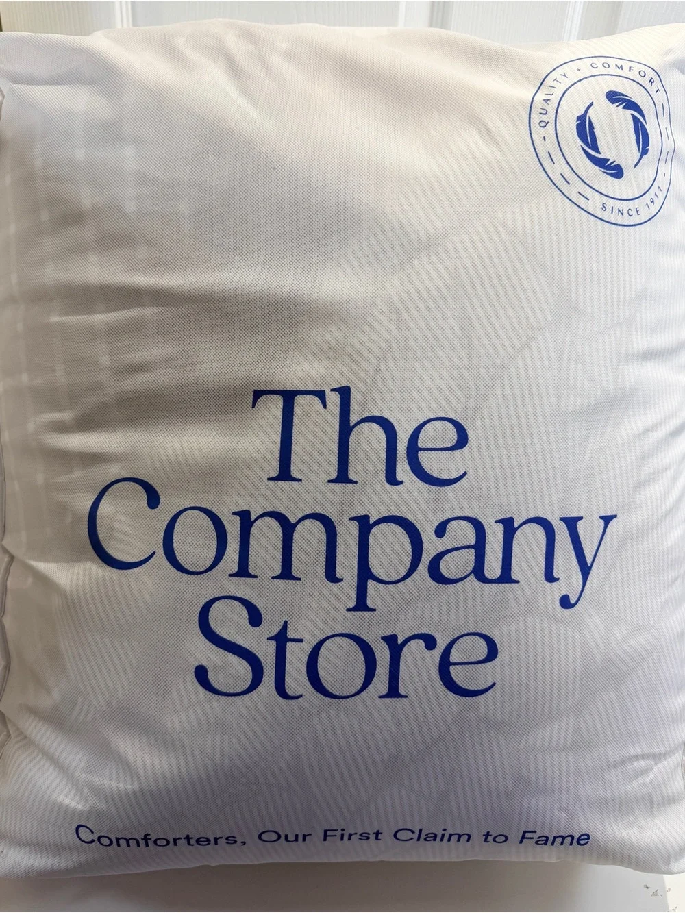NWT Company Store Windowpane Percale Comforter Queen Taupe